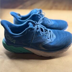 Hoka Blue and Green Sneakers with Modern Design and Breathable Upper